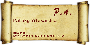 Pataky Alexandra névjegykártya